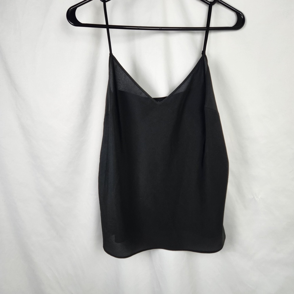 Talbots Womens Camisole‎ Top VNeck Black Size 8 Spaghetti Straps Adjustable